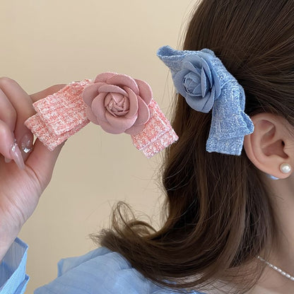 Floral Bow Hair Clip