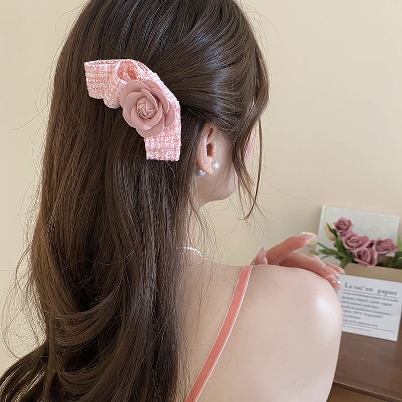 Floral Bow Hair Clip