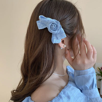 Floral Bow Hair Clip