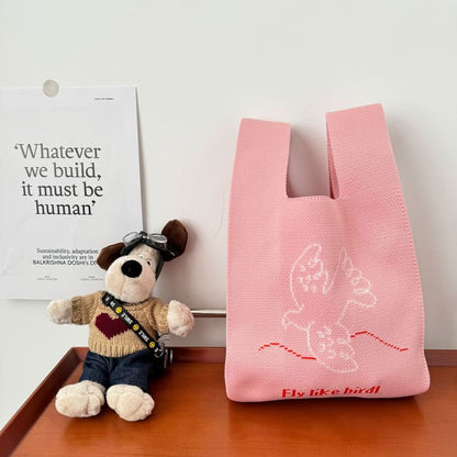 Sac fourre-tout en tricot avec lettrage