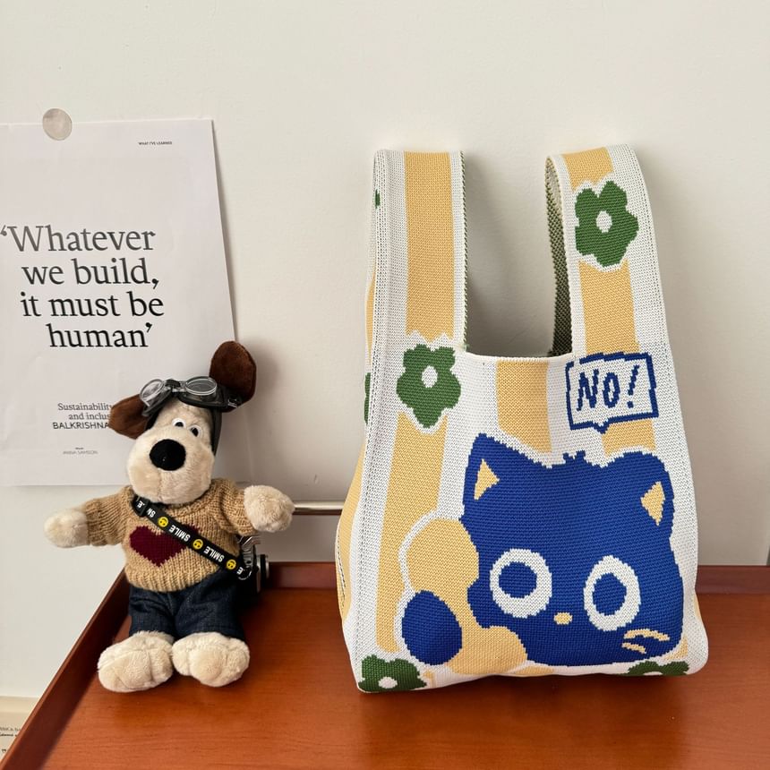 Cat Knit Tote Bag