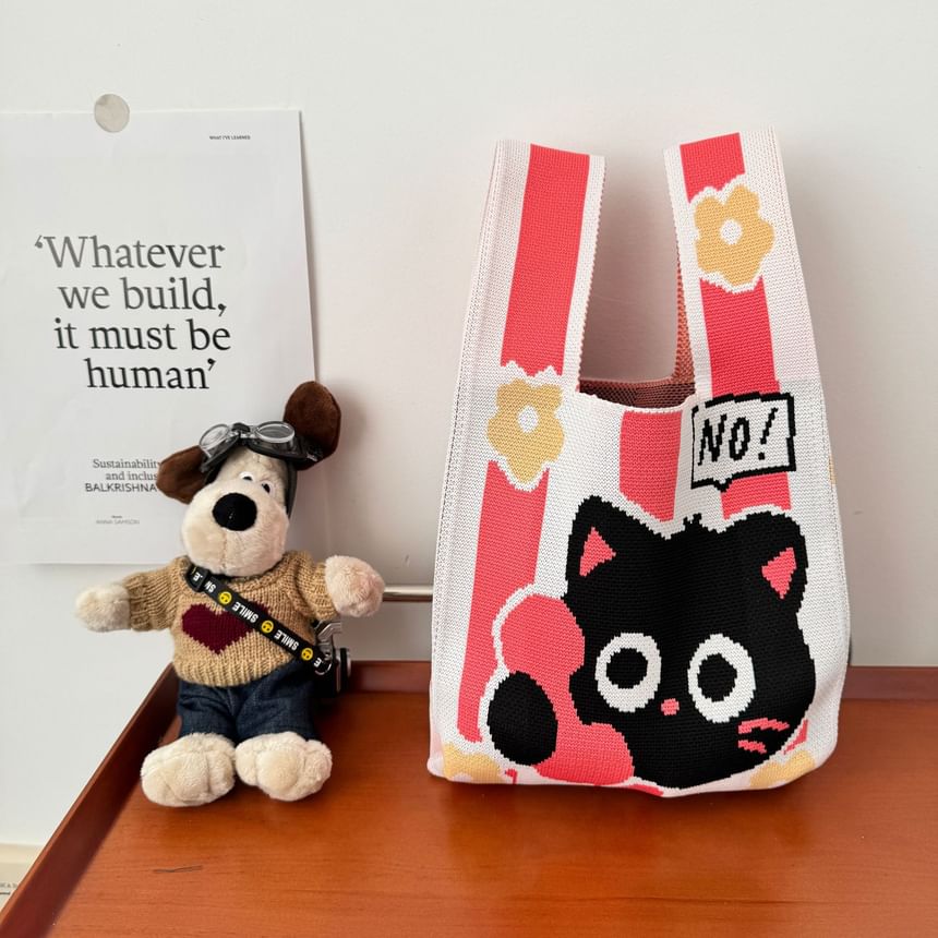 Cat Knit Tote Bag