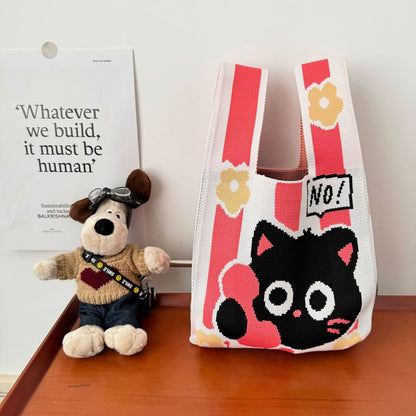 Cat Knit Tote Bag