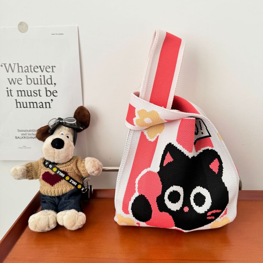 Cat Knit Tote Bag