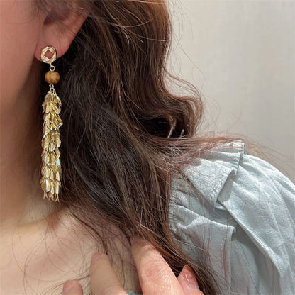 Wheat Alloy Chandelier Earring