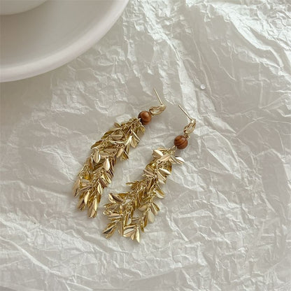 Wheat Alloy Chandelier Earring