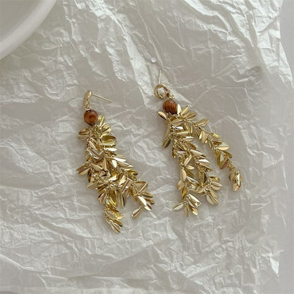 Wheat Alloy Chandelier Earring