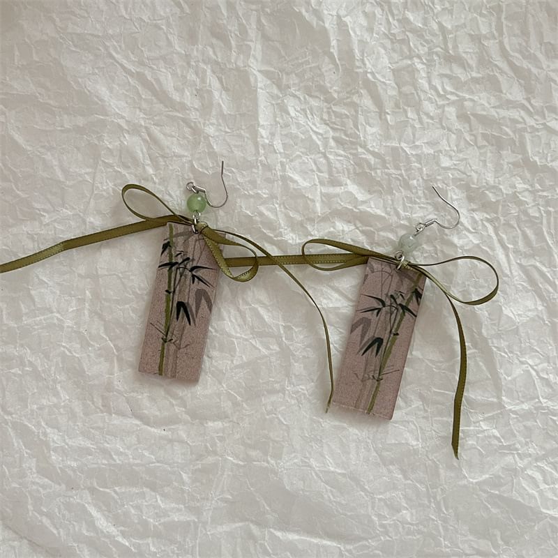 Bamboo Ribbon Acrylic Drop Earring