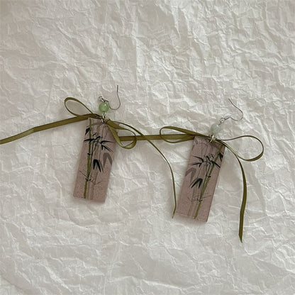 Bamboo Ribbon Acrylic Drop Earring