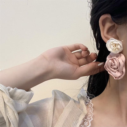 Floral Fabric Drop Earring