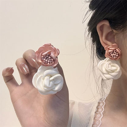 Floral Fabric Drop Earring