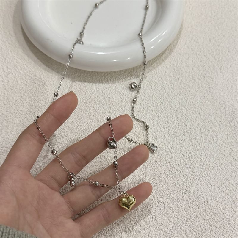 Heart / Floral Pendant Alloy Choker