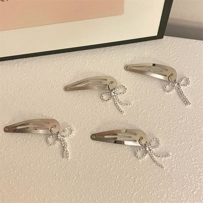 Bow Rhinestone Alloy Hair Clip