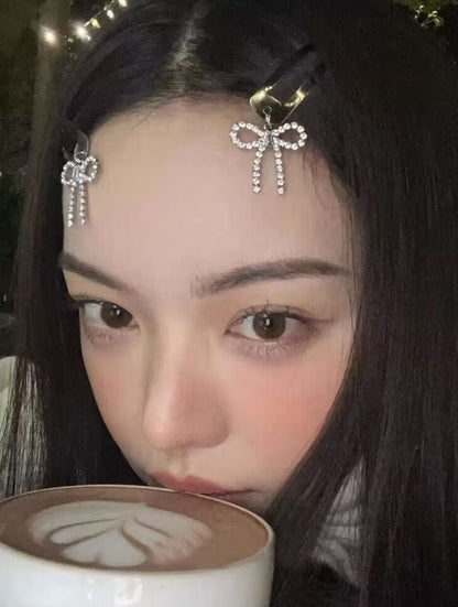 Bow Rhinestone Alloy Hair Clip