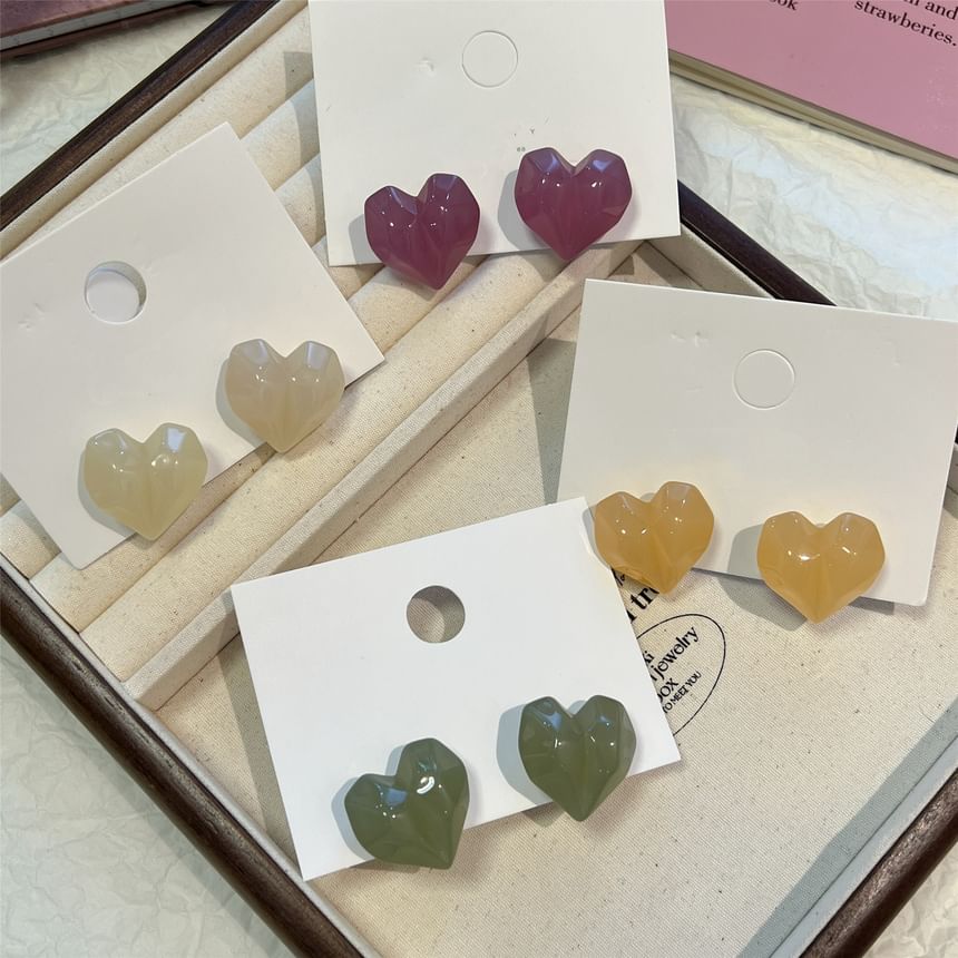 Heart Resin Stud Earring