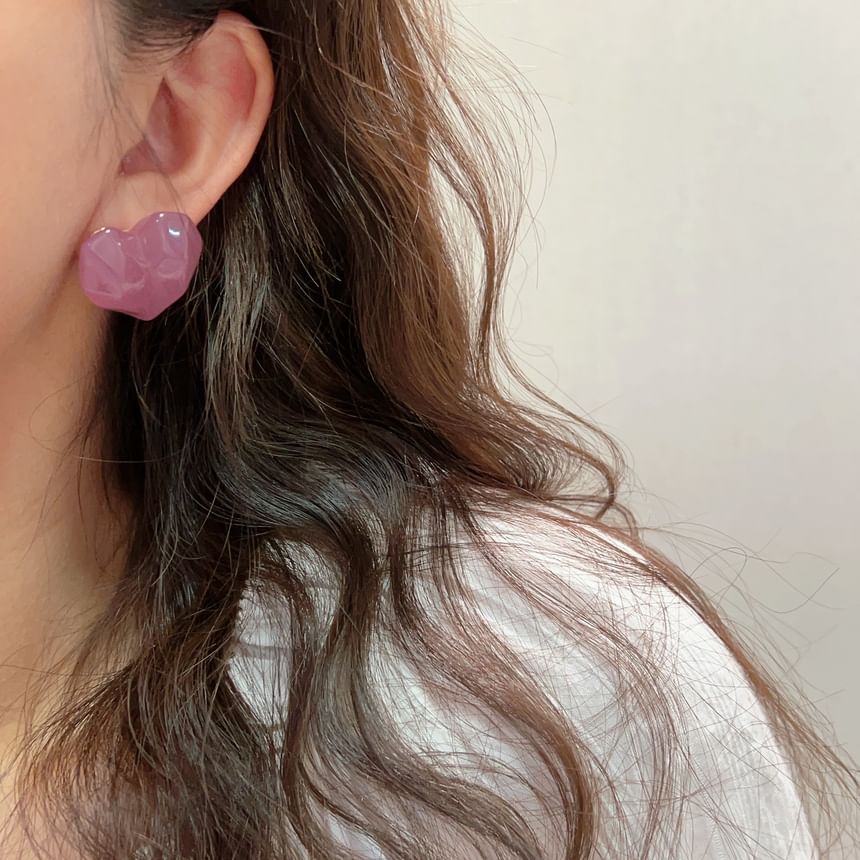 Heart Resin Stud Earring