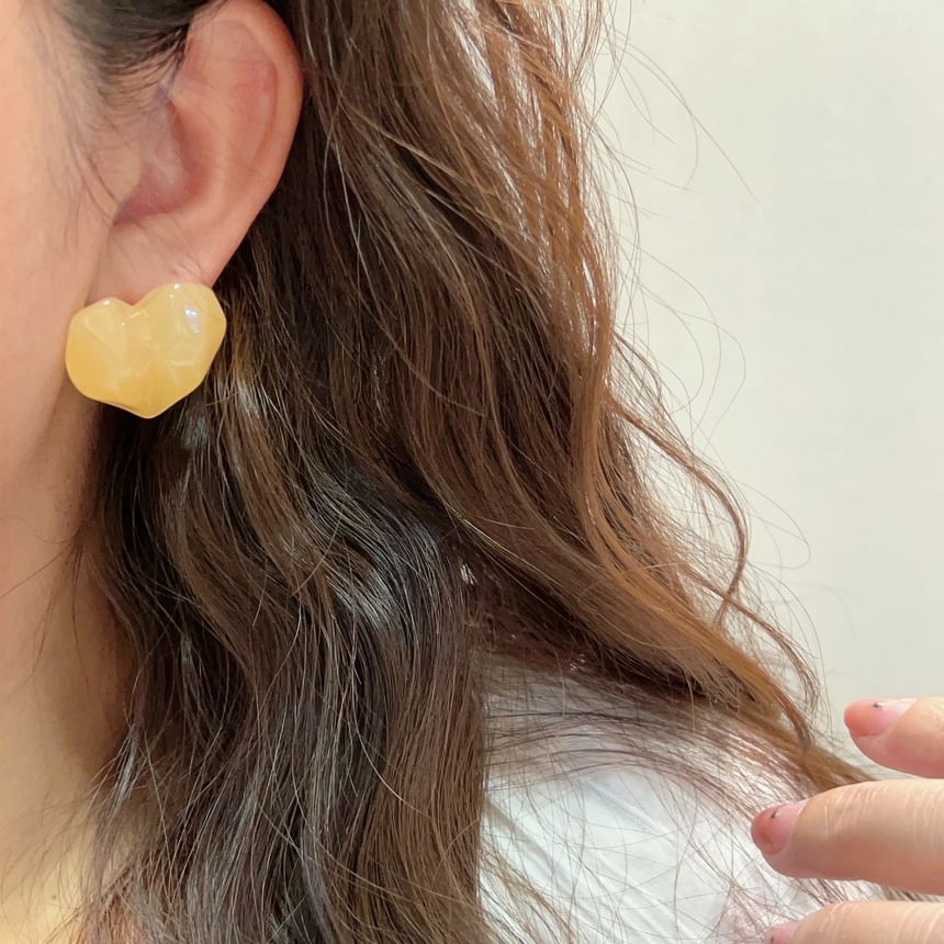 Heart Resin Stud Earring