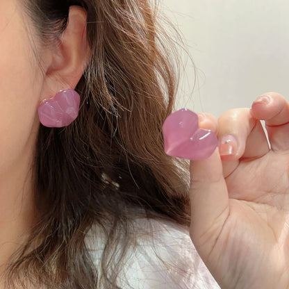 Heart Resin Stud Earring