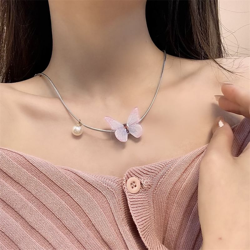 Butterfly Alloy Choker