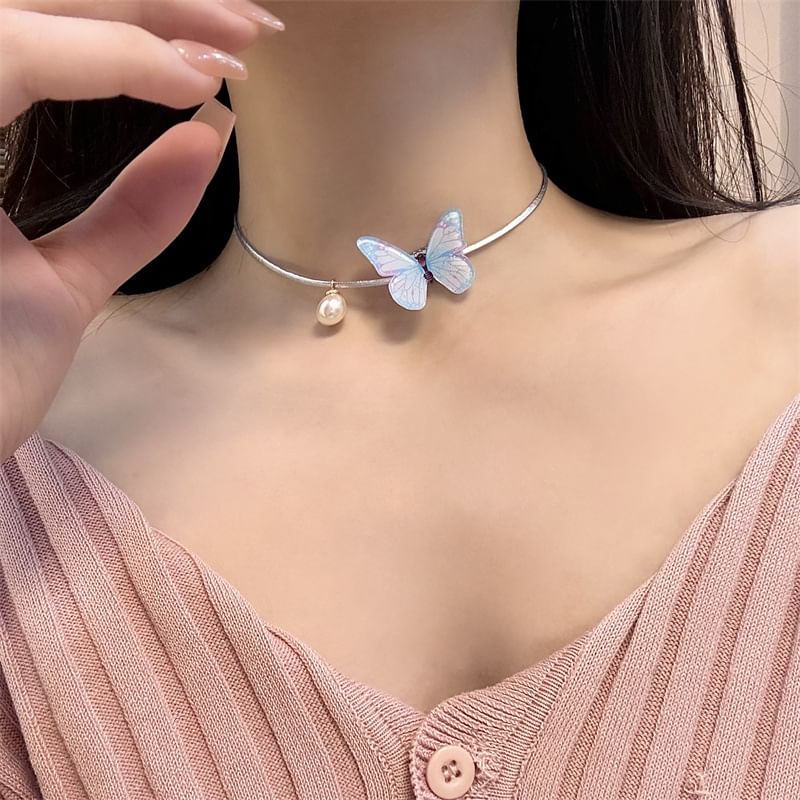 Butterfly Alloy Choker