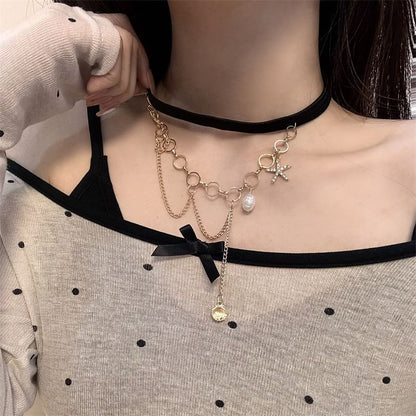 Shell Starfish Faux Pearl Layered Thigh Chain