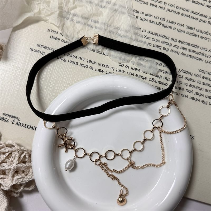 Shell Starfish Faux Pearl Layered Thigh Chain