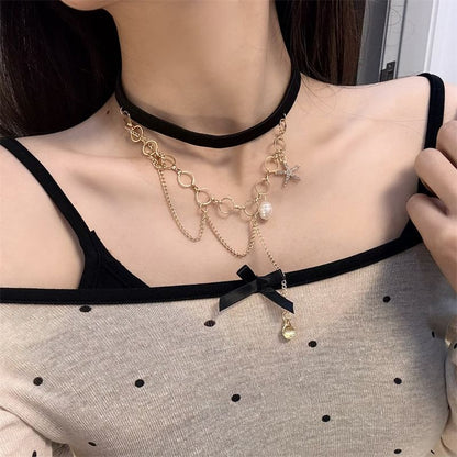 Shell Starfish Faux Pearl Layered Thigh Chain