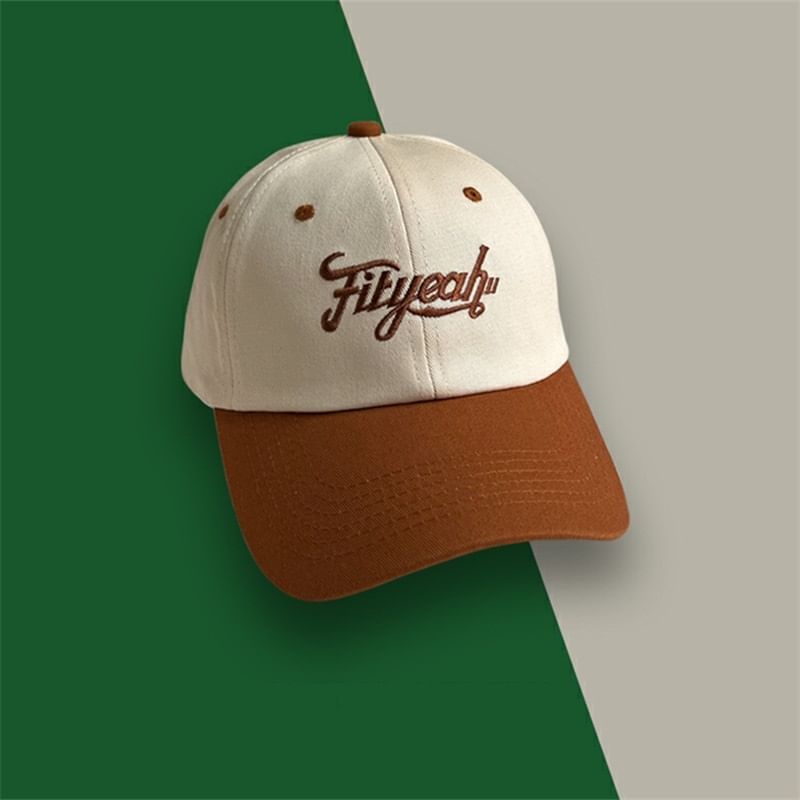 Lettering Cap Baseball Panel Embroidered