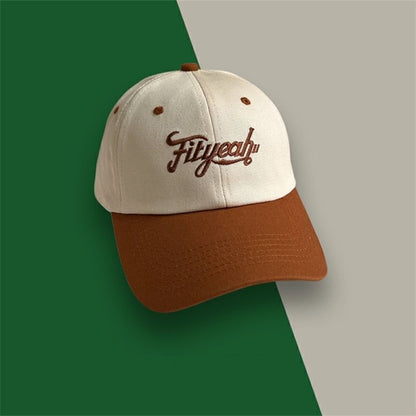 Lettering Cap Baseball Panel Embroidered