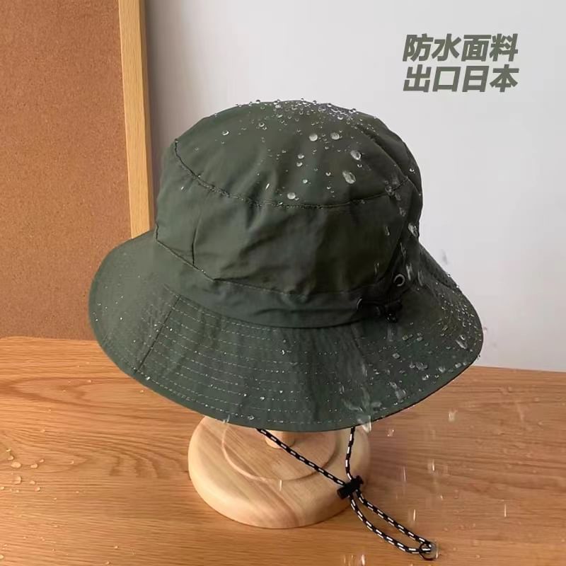 Plain Drawstring Bucket Hat