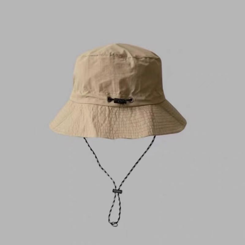Plain Drawstring Bucket Hat