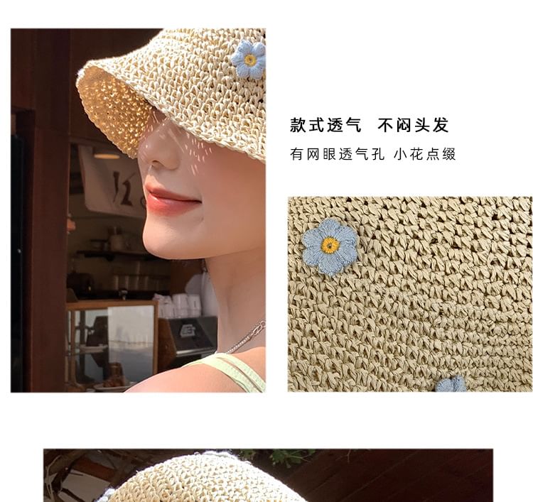 Hat Bucket Flower Straw