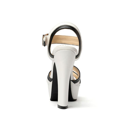 Cross Strap Platform Chunky Heel Sandals