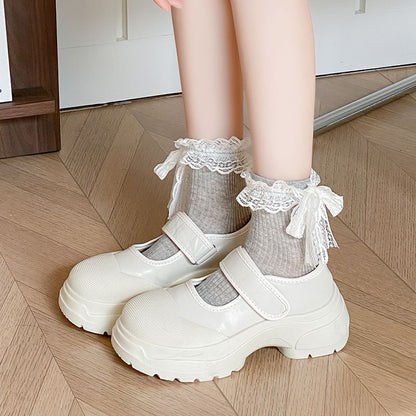 Lace Trim Bow Socks
