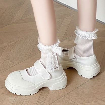 Lace Trim Bow Socks