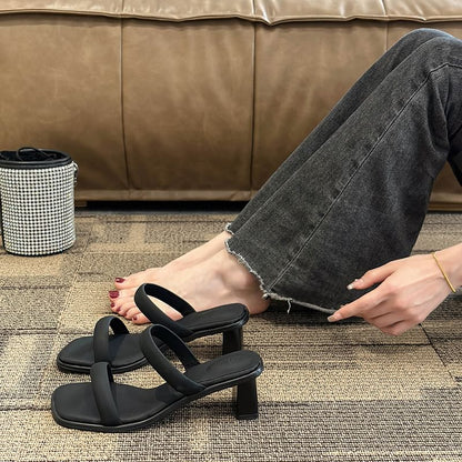 Low Heel Plain Sandals