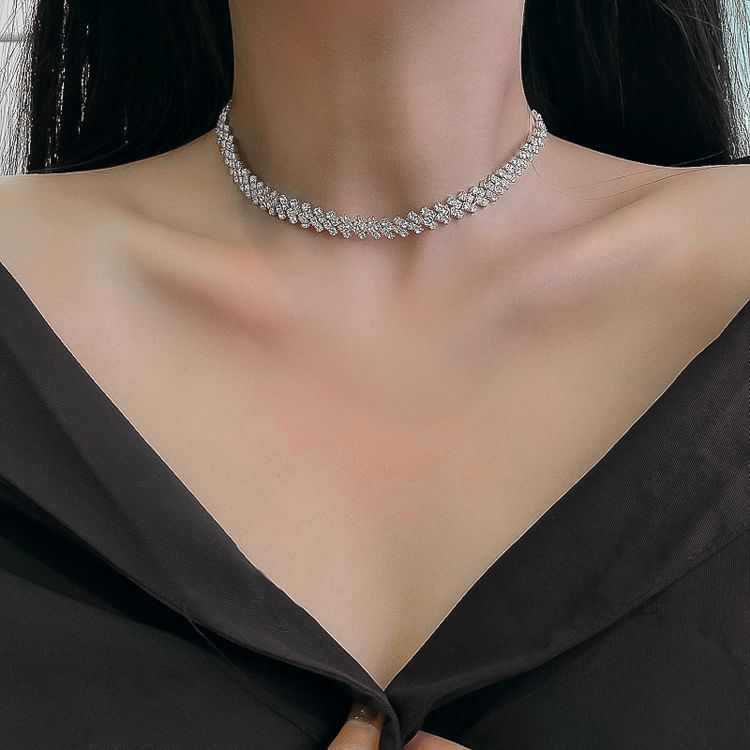 Rhinestone Alloy Choker