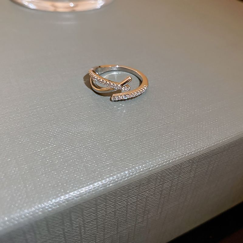 Rhinestone Alloy Open Ring (Various Designs)