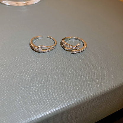 Rhinestone Alloy Open Ring (Various Designs)