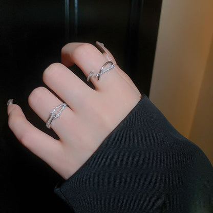 Rhinestone Alloy Open Ring (Various Designs)