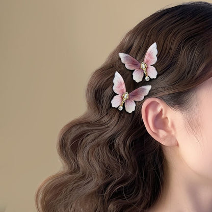 Butterfly Rhinestone Alloy Hair Clip