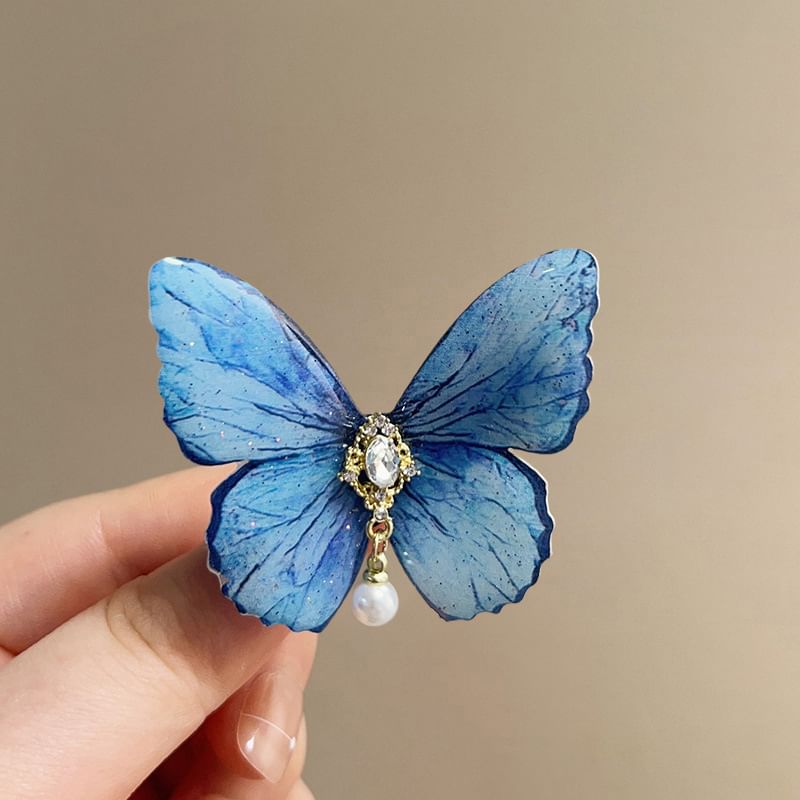 Butterfly Rhinestone Alloy Hair Clip