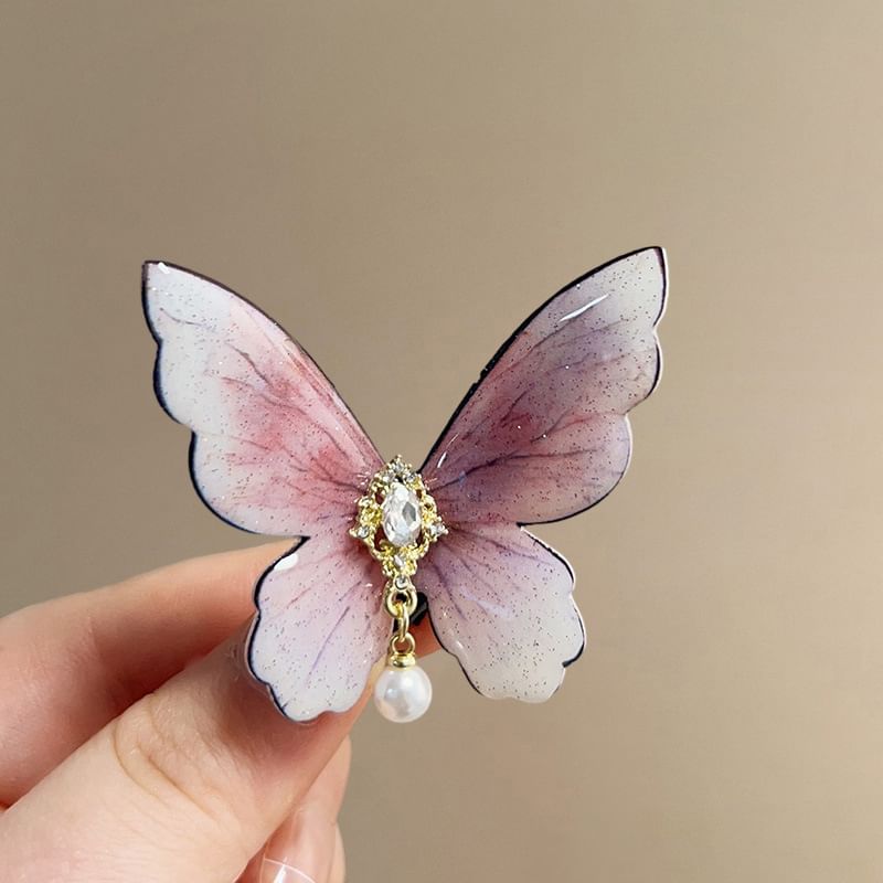 Butterfly Rhinestone Alloy Hair Clip