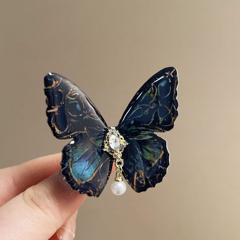 Butterfly Rhinestone Alloy Hair Clip