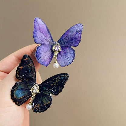 Butterfly Rhinestone Alloy Hair Clip