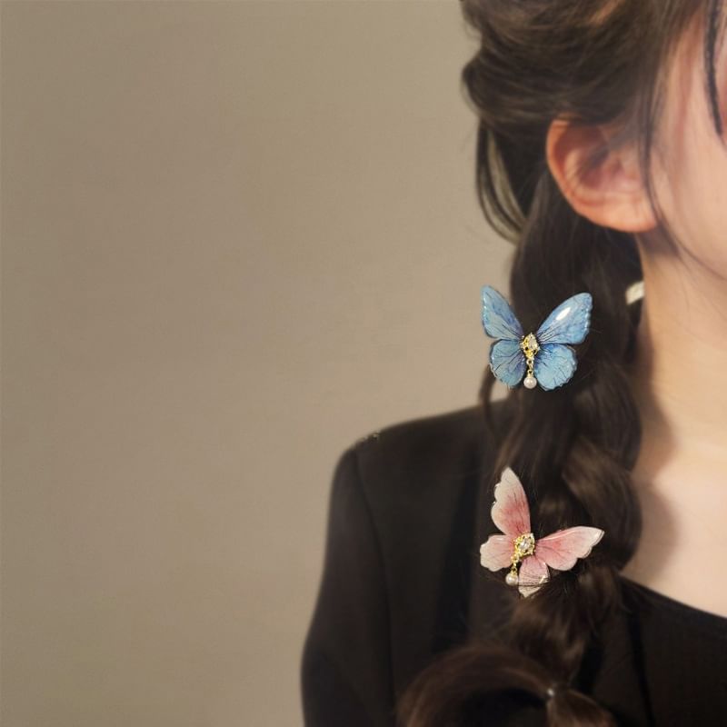 Butterfly Rhinestone Alloy Hair Clip