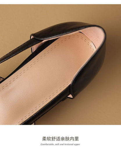 [42] Block Heel Pointy Sandals