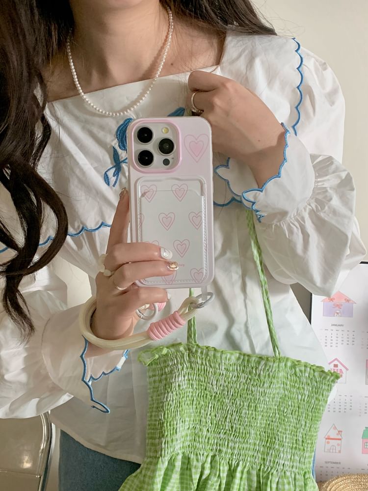 Card Phone Heart Holder Case