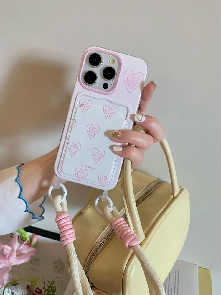 Card Phone Heart Holder Case