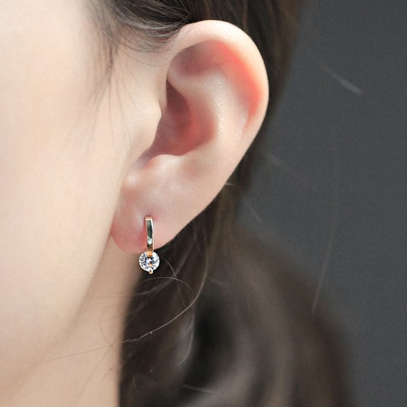 Boucles d'oreilles pendantes en alliage avec strass